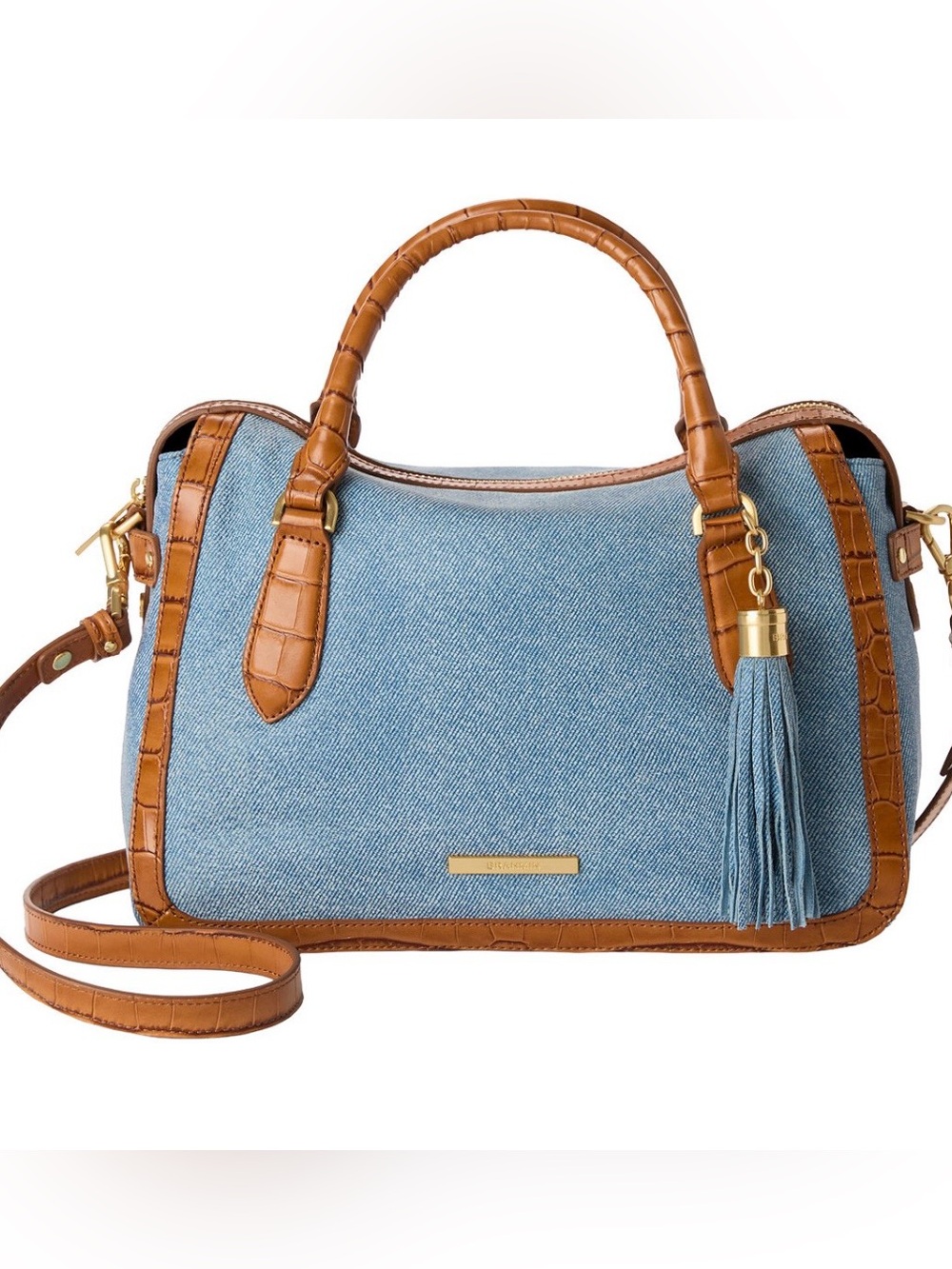 NWT Brahmin Micaela Denim & Leather Bag